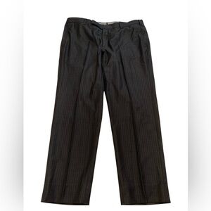 Men's Dark Gray/Black Pinstripe Dress Pants Trousers W38